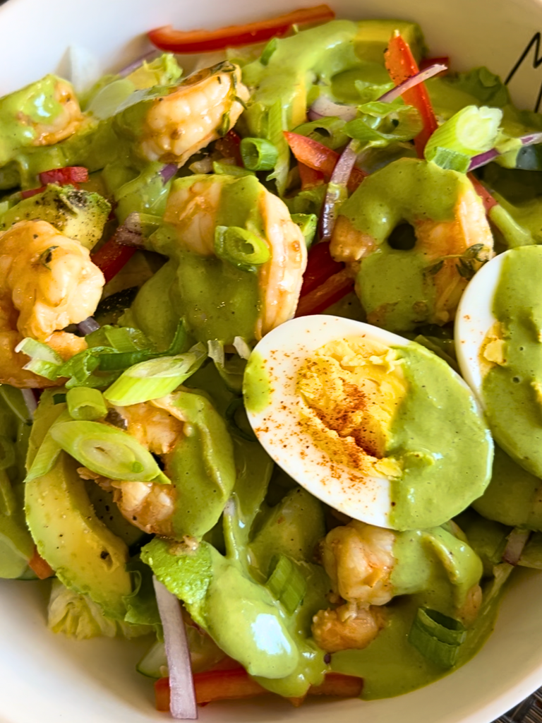 One Hungry Chica's Shrimp Green Goddess Salad 