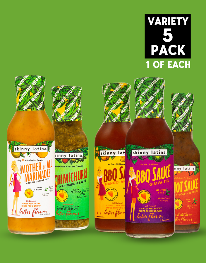 Marinade, Guava-Fig BBQ, Mango-Apricot BBQ, Hot Sauce & Chimichurri 5-Pack