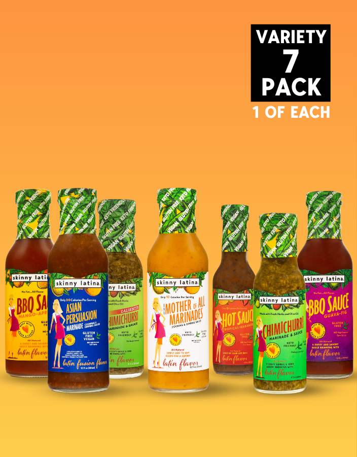 Marinade, Asian Persuasion, Guava-Fig BBQ, Mango-Apricot BBQ, Hot Sauce, Chimichurri & Caliente Chimichurri 7-Pack