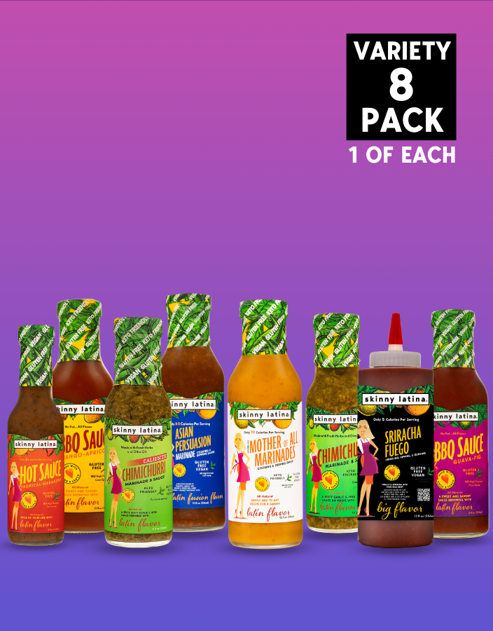 Marinade, Asian Persuasion, Guava-Fig BBQ, Mango-Apricot BBQ, Hot Sauce, Chimichurri, Caliente Chimichurri, Sriracha Fuego 8-Pack